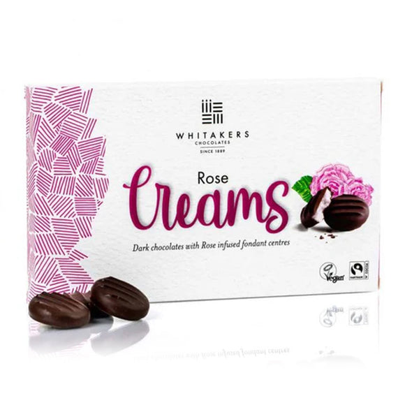 Whitakers Dark Chocolate Rose Creams 150g – 15 Pieces