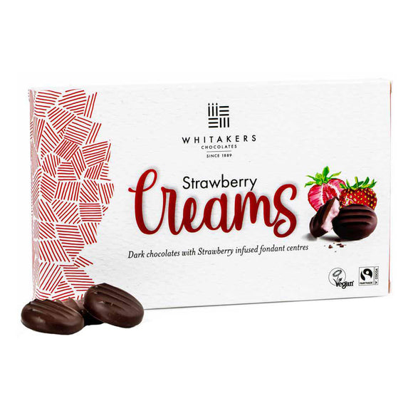 Whitakers Chocolate Dark Chocolate Strawberry Creams 150g – 15 Pieces