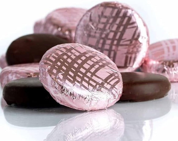 Whitakers Dark Chocolate Creams - Pink Foiled Fondant Cremes Plastic Tub (Rose, 1kg)
