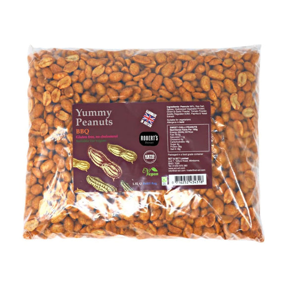 Yummy Peanut BBQ Peanuts 1Kg / 1.5L Refill Bag – Handmade in Britain