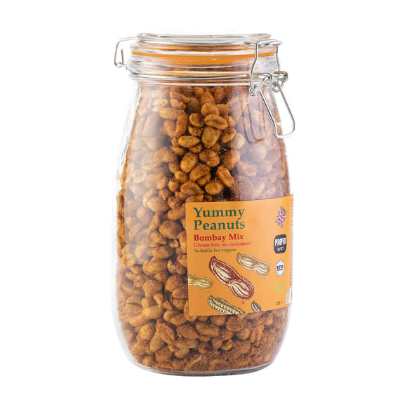 Yummy Peanut Bombay Mix Peanuts 1Kg / 1.5L Glass Jar – Handmade in Britain
