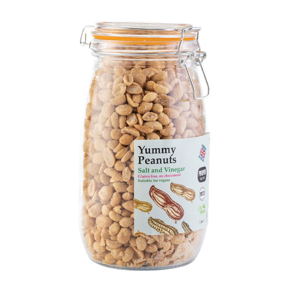Yummy Peanut Salt & Vinegar Peanuts 1Kg / 1.5L Glass Jar – Handmade in Britain