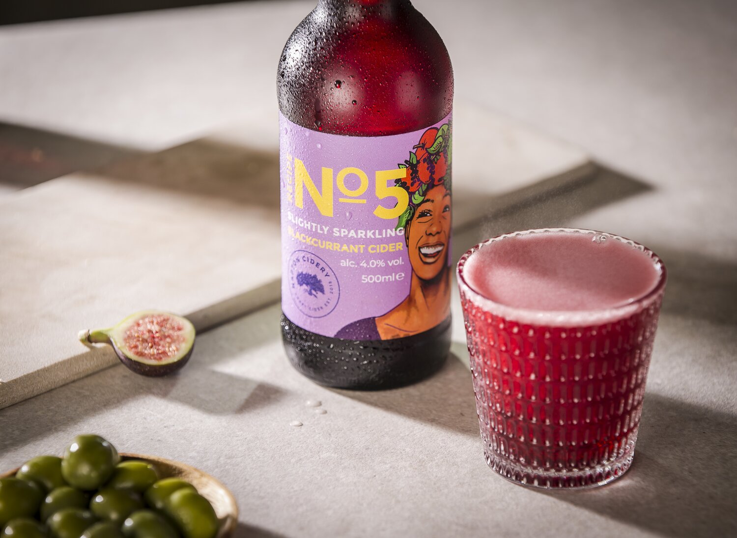 Napton Cidery - No.5 Fresh Blackcurrant Cider 4% 500ml Glass Bottles