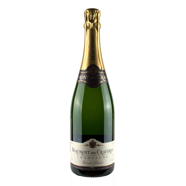 Champagne sparking wine blend of Chardonnay Pinot Noir and Pinot Meunier. Beaumont de Crayeres Grande Reserve Champange