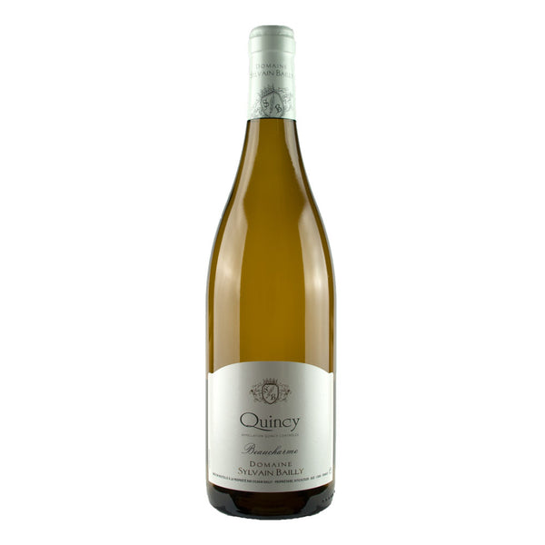 A zingy, refreshing, flinty, dry white wine from the Loire. Quincy Beaucharme Domaine Bailly.