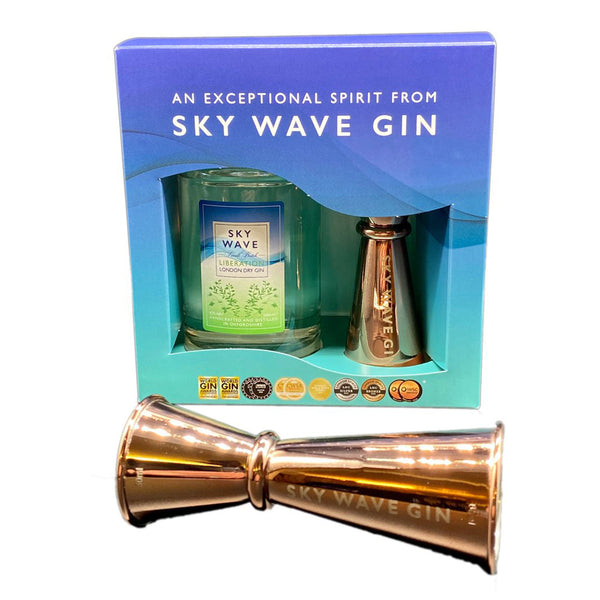 Sky Wave Liberation Gin 20cl Gift Set with Engraved Rose Gold Jigger