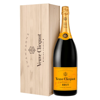 Veuve Clicquot Yellow Label Brut Champagne Jeroboam in Wooden Gift Box